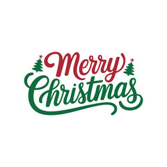 Fototapeta premium Merry Christmas lettering typography winter holiday design and color gift, snowflakes, snow, Vector illustration.