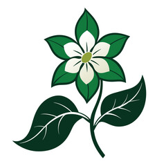 Jasmine Flower Vector Illustration Logo Design