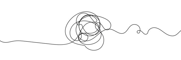 hand-drawn scribbles of tangled intertwined lines in different shapes and size. editable line. adjusta ble stroke width on white background.
