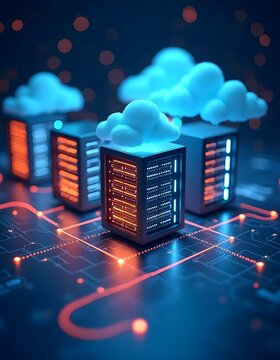 An illustration of modern cloud hosting services
