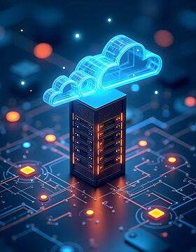 An illustration of modern cloud hosting services