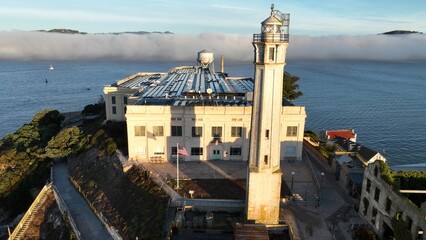 Alcatraz Island At San Francisco In California United States. Nature Island Prison. Tourism...