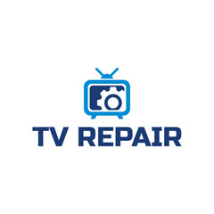 TV Repair Logo. TV Service Logo Template Design Vector