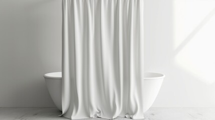 Bath curtain 3D mockup scene