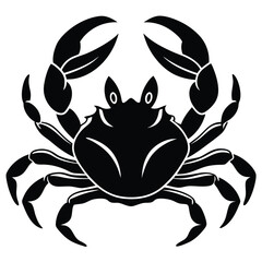 Crab Logo in Silhouette Style Vector Illustration