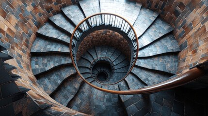 Dark Endless Spiral Staircase Background