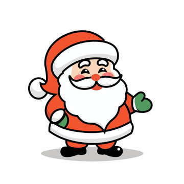 Cute Cartoon Santa Claus Illustration for Christmas