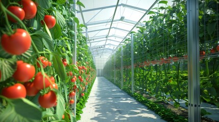 Greenhouse Farming A Photorealistic Scene Of A Mode