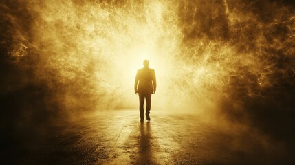 Obraz premium Metaphorical Image Of A Man Shedding Layers Of Dark