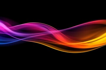 Fototapeta premium Abstract colorful wave design on black background. (1)