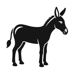 Donkey Logo with Vector Illustration Silhouette