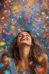  woman celebrating her achievements and happiness