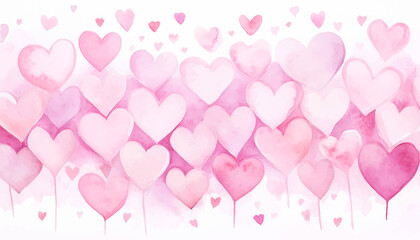 Namalowane r&oacute;żowe serca ilustracja kartka tło	