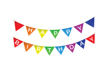 Obraz premium happy birthday bunting flag banner background
