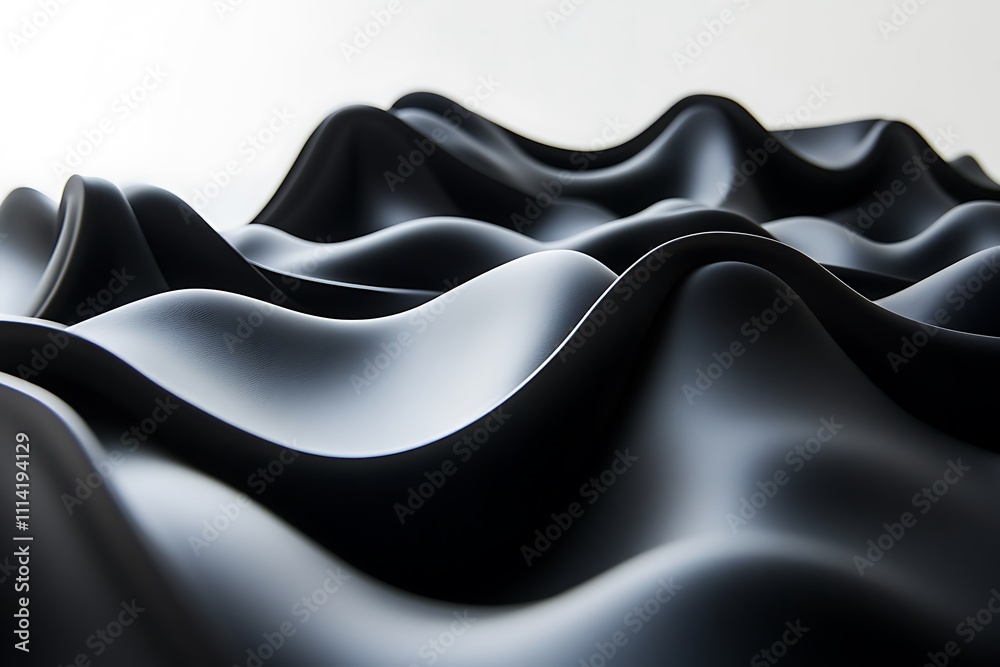 Aufkleber abstract dark gray undulating waves, smooth texture background.