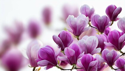 Obraz premium violet magnolia flowers bunch stock photo