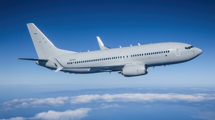 Obraz premium Aircraft ascending through the sky, symbolizing ambition and reaching new heights in personal and professional endeavors.