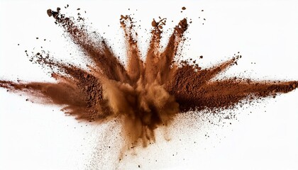 coffee powder burst on white background transparent png background