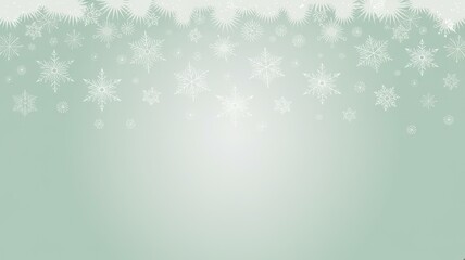 Mint Green Winter Wonderland Background Snowflakes Holiday Cards
