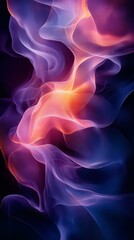Obraz premium A poster header banner design featuring a dark, grainy gradient background with shades of purple, black, and blue, along with glowing background noise and ample copy space