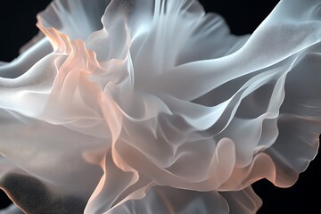 Fototapeta premium Abstract flowing fabric, soft pastel colors, elegant and ethereal.