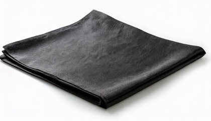 black square piece of cloth napkin isolated on white
