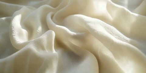 Obraz premium Smooth white fabric with gentle folds creating soft textures and a minimalist aesthetic clean design bright diffused daylight