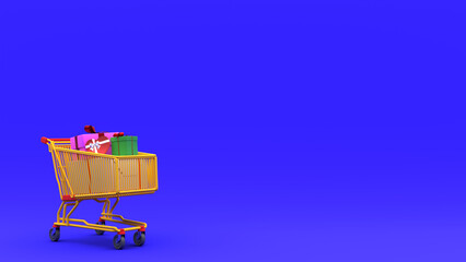 violet 3D christmas shopping background