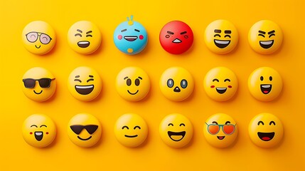 A collection of friendship-themed emojis on a cheerful solid background