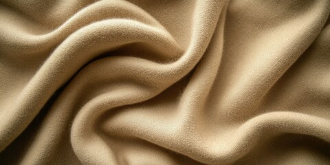 Fototapeta premium Beige fabric close-up with soft folds natural tones smooth surface minimalist and clean design studio lighting detailed and modern aesthetic