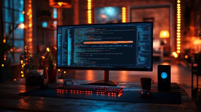 Innovative software engineering: dynamic programming and application development visualized on a modern computer monitor