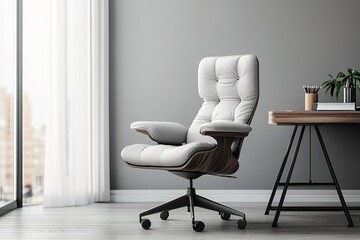 Elegant office chair in modern workspace