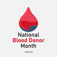 vector graphic of National Blood Donor Month good for national National Blood Donor Month celebration. flat design. flyer design.flat illustration.