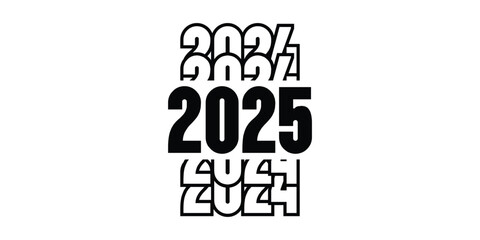 Obraz premium 2025 Happy New Year text design on white background