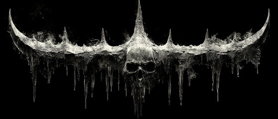 Unreadable death metal band logo wallpaper. White foreground, black background