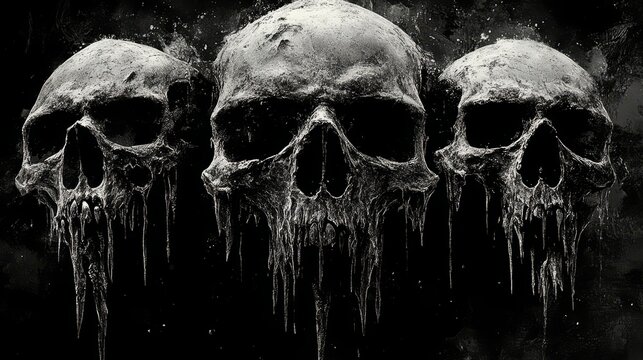 Unreadable death metal band logo wallpaper. White foreground, black background