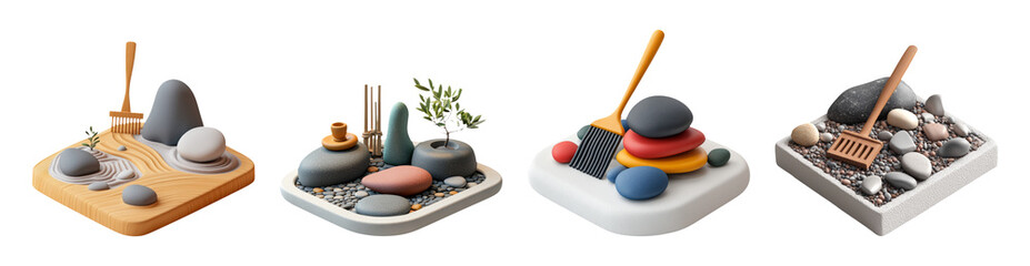 Minimalist Decorative Stones and Accessories Display