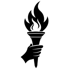 Hand-holding torch logo icon vector template illustration	
