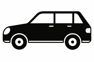 Simple Black Vehicle Silhouette Vector Art