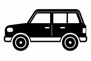 Simple Black Vehicle Silhouette Vector Art