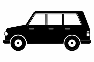 Simple Black Vehicle Silhouette Vector Art