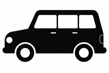 Simple Black Vehicle Silhouette Vector Art