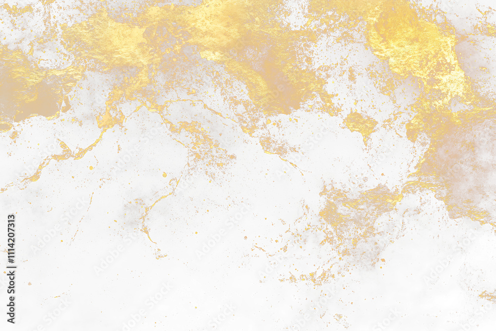 Poster abstract gold splash on transparent background.