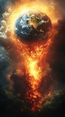 Fiery planet earth collapses amid stunning cosmic explosion spectacle picture