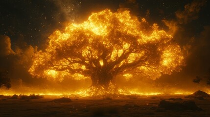 Giant Tree with Glowing Crystal