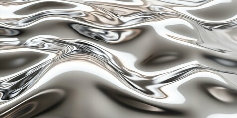 Shiny silver metallic texture with a soft reflective glow clean modern aesthetic smooth surface even studio lighting with soft shadows
