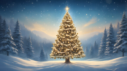 christmas tree in the night