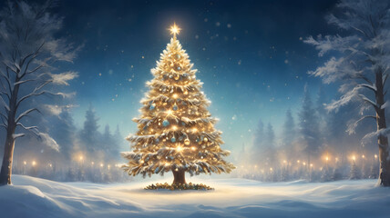 christmas tree in the night