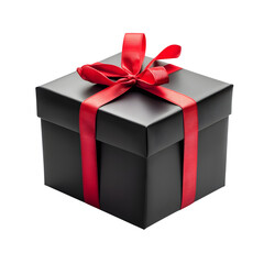 Obraz premium Black gift box on transparent background