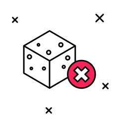 Filled outline No sugar free icon isolated on white background. Sugar cubes. Sweet, nutritious, tasty. Refined sugar. Vector